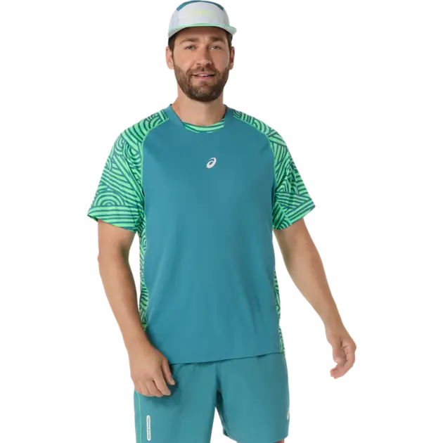 Asics Men's Padel Court All Over Print Top Misty Pine