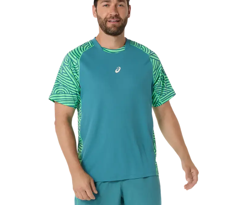Asics Men's Padel Court All Over Print Top Misty Pine