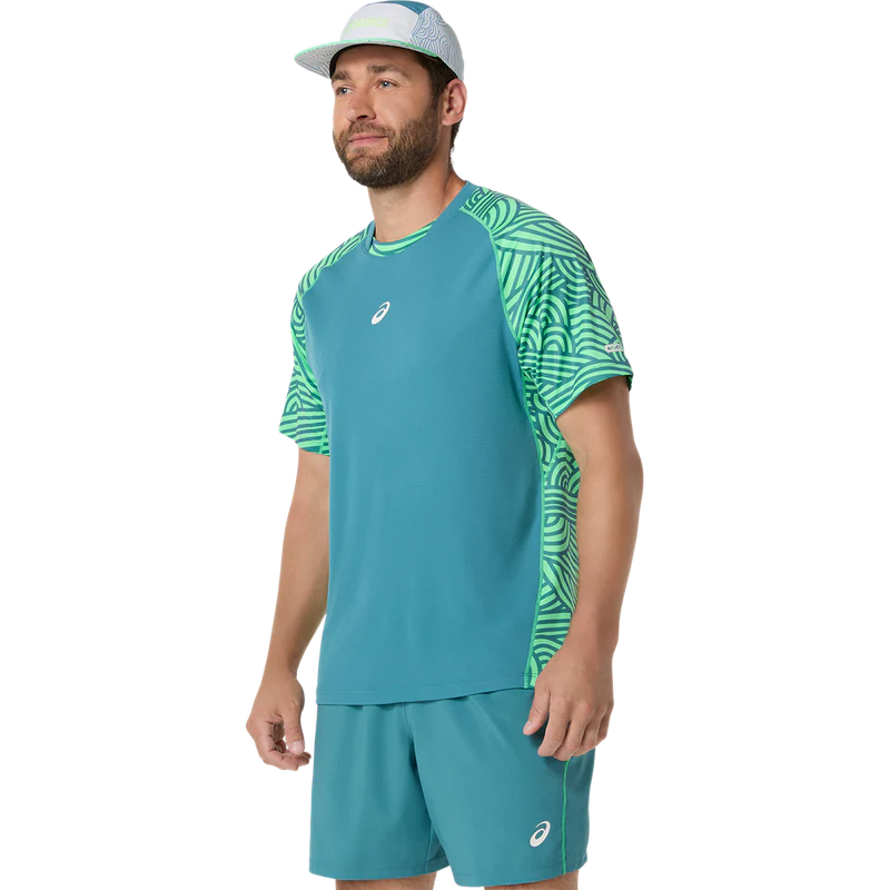 Asics Men's Padel Court All Over Print Top Misty Pine 3 Asics Men's Padel Court All Over Print Top Misty Pine - Image 3