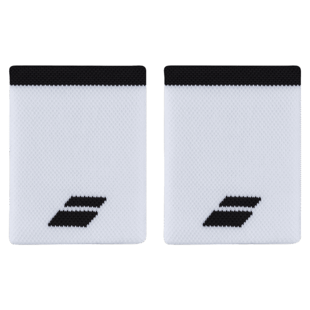 Babolat Logo Jumbo Wristband – White/Black (Pack of 2)
