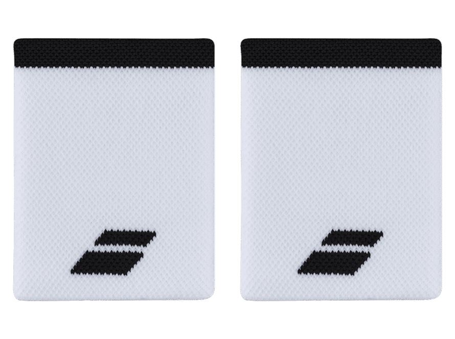 Babolat Logo Jumbo Wristband – White/Black (Pack of 2)